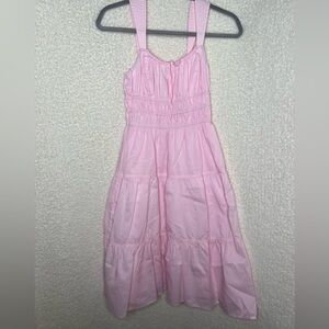 Sunday Best Pink Tiered Midi Dress
